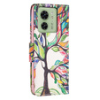 Θήκη με πτερύγιο για Motorola Edge 40 5G, Wallet, tree of life, μπλε