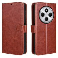 Θήκη με πτερύγιο για Xiaomi Redmi 14C / Xiaomi Poco C75, Crazy Horse Wallet, καφέ