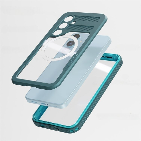 Αδιάβροχη θήκη για Samsung Galaxy S24, Redpepper, για MagSafe, μπλε