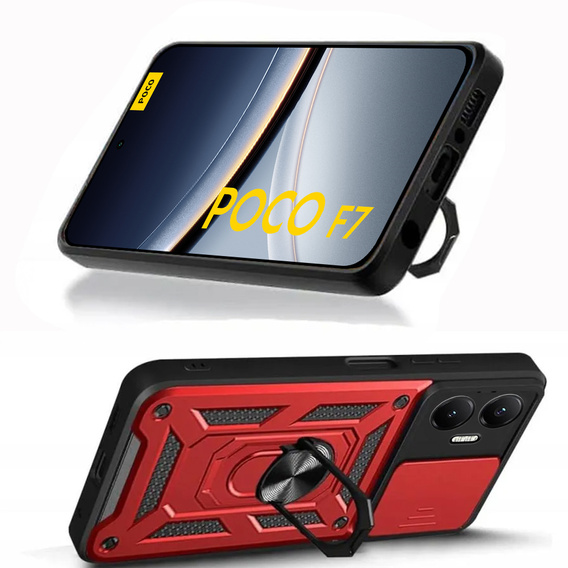Θήκη για Xiaomi Poco F7, CamShield Slide, κόκκινη