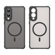 Θήκη για Samsung Galaxy S25 Edge, Kickstand Matt Case, για MagSafe, μαύρη + Γυαλί οθόνης