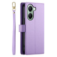 Θήκη με πτερύγιο για Xiaomi Poco X7 Pro 5G, Wallet Zipper Pocket, μωβ