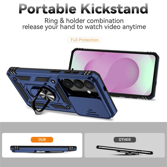 Θήκη με βάση και προστατευτικό φακού για Samsung Galaxy S26, μπλε