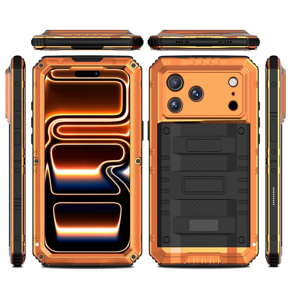 Αδιάβροχη θήκη IP68 για iPhone 17 Pro Max, πορτοκαλί
