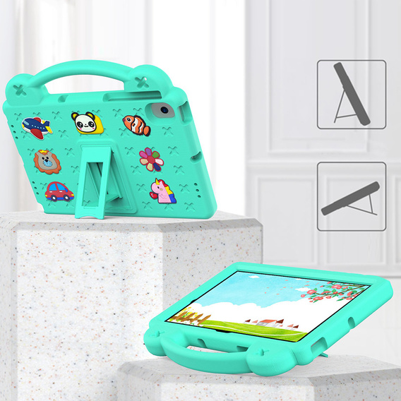 Παιδική θήκη για Samsung Tab A8 X200 / X205, Cute Patterns, με βάση, πράσινη