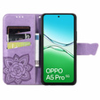 Θήκη με πτερύγιο για Oppo A5 Pro 5G, Butterfly, μωβ