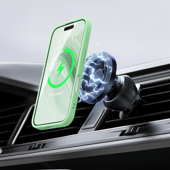 Θήκη για iPhone 16 Plus, για MagSafe, ERBORD Μatt Case, ανοιχτή πράσινη + Γυαλί οθόνης