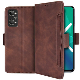 Θήκη με πτερύγιο για Realme GT 2 / Realme GT Neo 2, Card Slot, καφέ
