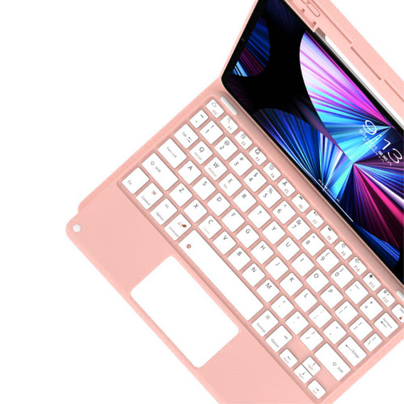 Θήκη + πληκτρολόγιο iPad Air 10.9 4 2020 / 5 2022, Touchpad, ροζ rose gold