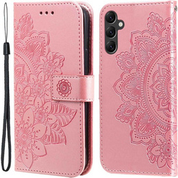 Θήκη με πτερύγιο για Samsung Galaxy A14 4G/5G, Mandala Flower, ροζ rose gold