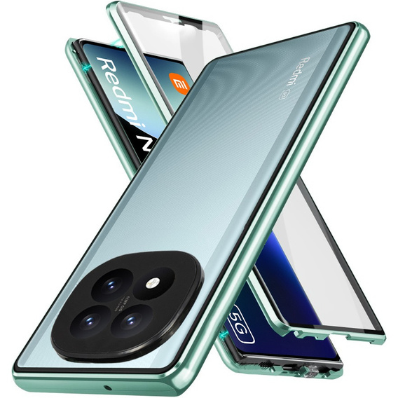 θήκη για το Xiaomi Redmi Note 14 Pro, Magnetic Dual Glass, πράσινη