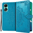 Θήκη με πτερύγιο για Oppo A98 5G, Mandala, μπλε