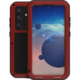 Love Mei Θήκη για Samsung Galaxy S24, armored with glass, κόκκινη