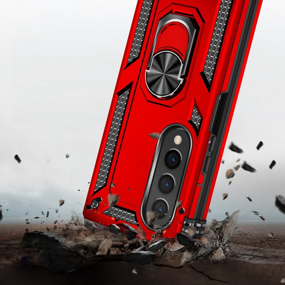 θωρακισμένη θήκη για Samsung Galaxy Z Fold 4 5G, Nox Case Ring, κόκκινη