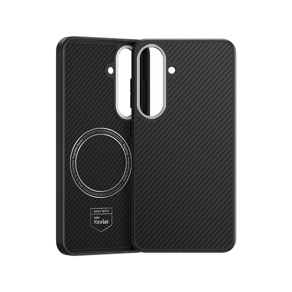 θήκη BENKS Kevlar για Samsung Galaxy S25, για MagSafe, Carbon Fiber, μαύρη
