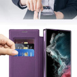 Θήκη με πτερύγιο για Samsung Galaxy S22 Ultra 5G, RFID Wallet MagSafe CamShield, μωβ
