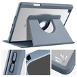 Θήκη για iPad 10.2" 2021/2020/2019 (9/8/7 gen.), με υποδοχή γραφίδας, περιστρεφόμενη κατά 360°, μωβ