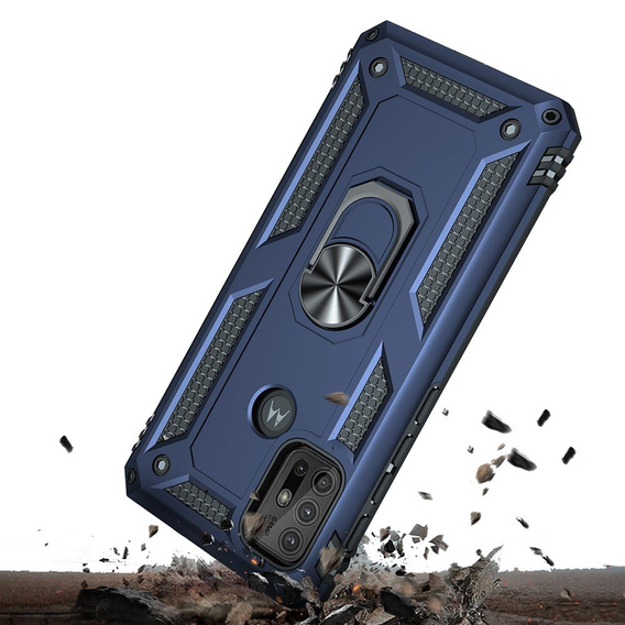 θωρακισμένη θήκη για Motorola Moto G10/G30, Nox Case Ring, μπλε