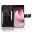 Θήκη με πτερύγιο για Oppo Reno 13 Pro, Crazy Horse Wallet, μαύρη