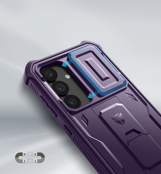 Θωρακισμένη θήκη για Samsung Galaxy S25, Dexnor Full Body (Two Frames), μωβ