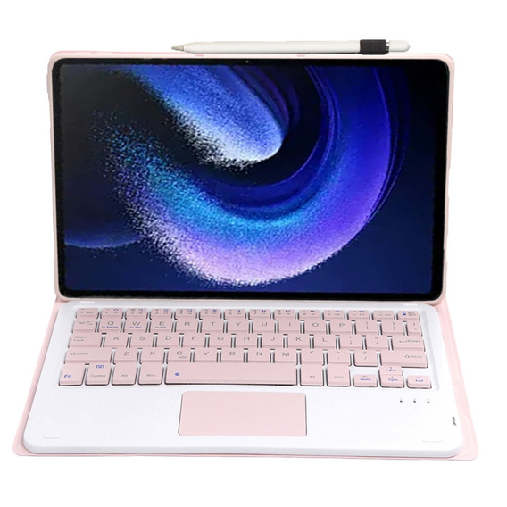 Θήκη + πληκτρολόγιο Xiaomi Pad 6 / 6 Pro, Touchpad, ροζ