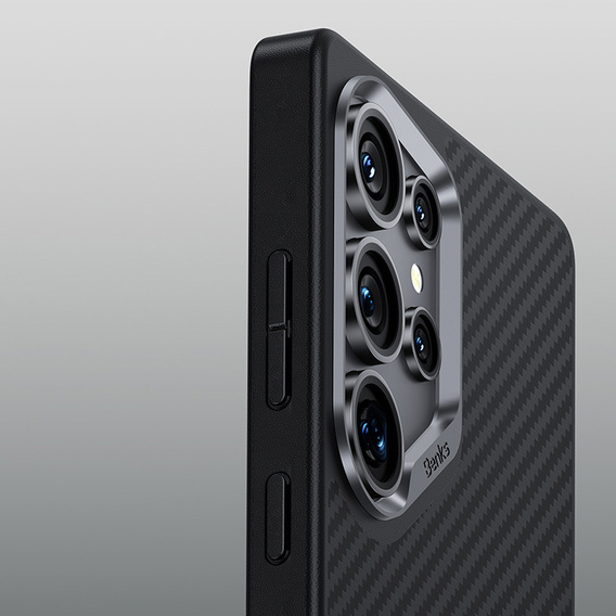 θήκη BENKS Kevlar για Samsung Galaxy S25, για MagSafe, Carbon Fiber, μαύρη