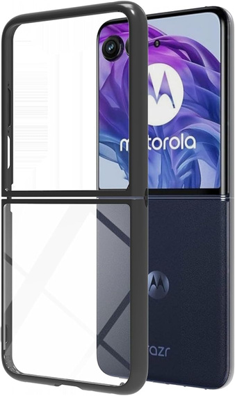 Θήκη για Motorola Razr 50 Ultra, Fusion Hybrid, διαφανής / μαύρη