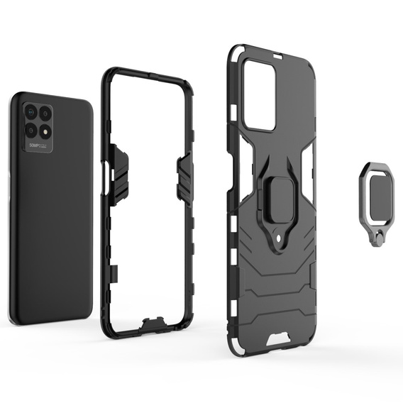Θήκη για Realme 8i, Kickstand Ring, μαύρη