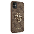 GUESS Θήκη για iPhone 11, 4G Big Metal Logo, καφέ