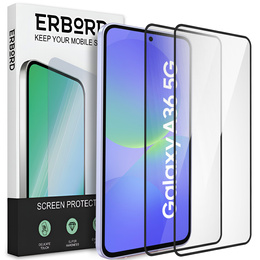 2x Μετριασμένο γυαλί ERBORD 3D για Samsung Galaxy A36 5G πλήρης οθόνη