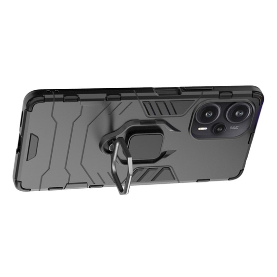 Θήκη για Poco F5 5G, Kickstand Ring, μαύρη