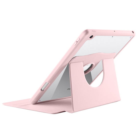 Θήκη για iPad 10.2" 2021/2020/2019 (9/8/7 gen.), με υποδοχή γραφίδας, περιστρεφόμενη κατά 360°, ροζ