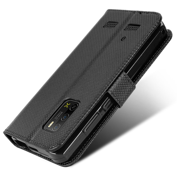 Θήκη με πτερύγιο για Ulefone Armor X10 / X10 Pro, Wallet Smart Magnet Case, μαύρη