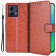Θήκη με πτερύγιο για Motorola Moto G84 5G, Crazy Horse Wallet, καφέ