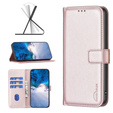 Θήκη με πτερύγιο για Samsung Galaxy S23 FE, BINFEN Wallet, ροζ rose gold + γυαλί 9H 