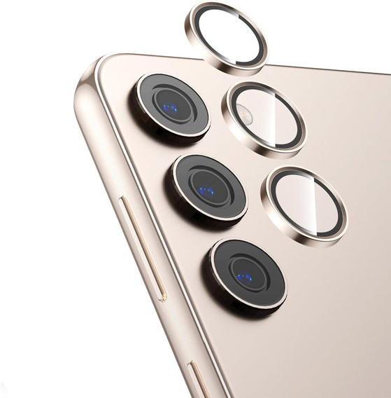2x ERBORD μετριασμένο γυαλί για την κάμερα για να Samsung Galaxy S24+ Plus, χρυσή