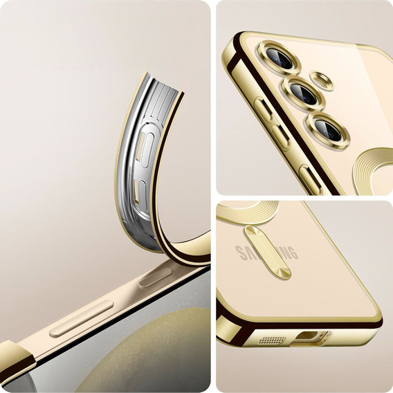 Θήκη για Samsung Galaxy S23 FE, Electro MagSafe, χρυσή + Γυαλί για την οθόνη