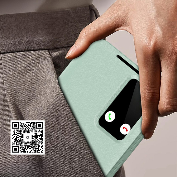 Αναδιπλούμενη θήκη για Samsung Galaxy S25 Edge, Smart View Wallet, πράσινη