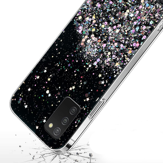 Θήκη για Samsung Galaxy A03s, Glittery, μαύρη