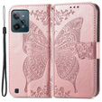Θήκη με πτερύγιο για Realme C31, Butterfly, ροζ