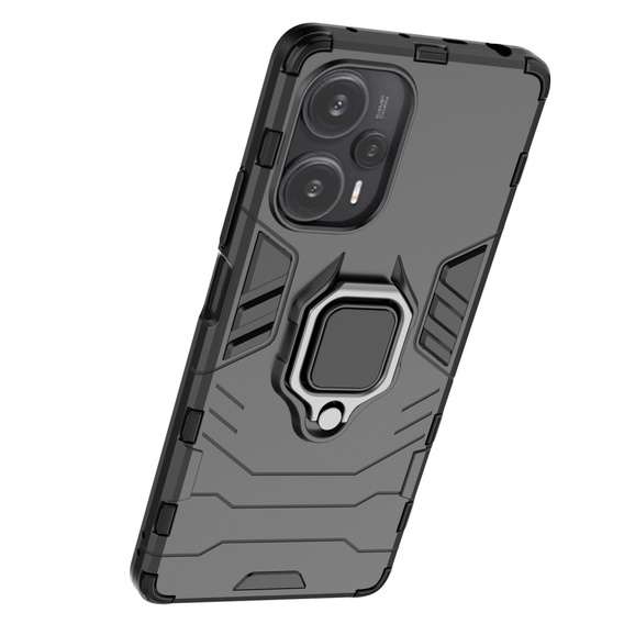 Θήκη για Poco F5 5G, Kickstand Ring, μαύρη