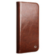 θήκη flip για Iphone 16E, QIALINO Leather Wallet, καφέ
