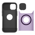 Θήκη ERBORD MagSafe Cam Slider, μοβ + γυαλί για την οθόνη για iPhone 13 / iPhone 14