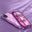 θήκη για το iPhone 16, Magnetic Dual Glass, μωβ