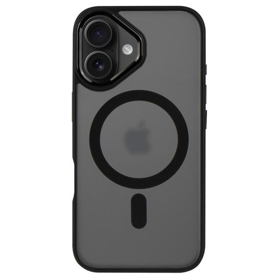 Θήκη για iPhone 16, για MagSafe, ERBORD Μatt Case, διαφανής / μαύρη + Γυαλί οθόνης
