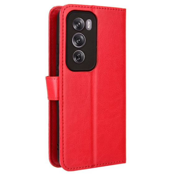 Θήκη με πτερύγιο για Oppo Reno 12, Crazy Horse Wallet, κόκκινη