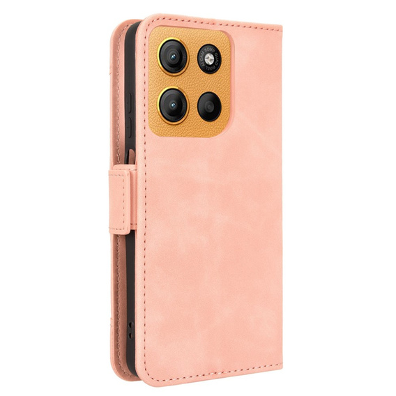 Θήκη με πτερύγιο για Motorola Moto G15 / Motorola Moto G15 Power, Card Slot, ροζ