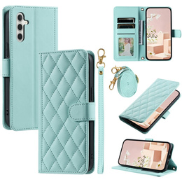 θήκη πτερύγιο για Samsung Galaxy S25 FE, Rhombus Crossbody Leather, πράσινη