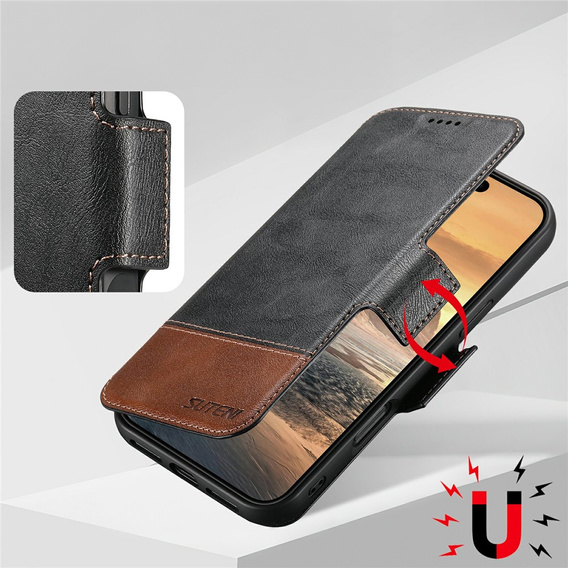 Αναδιπλούμενη θήκη 2 σε 1 για iPhone 17 Pro Max, SUTENI, για MagSafe, μαύρο