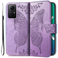 Θήκη με πτερύγιο για Xiaomi Redmi Note 12S, Butterfly, μωβ